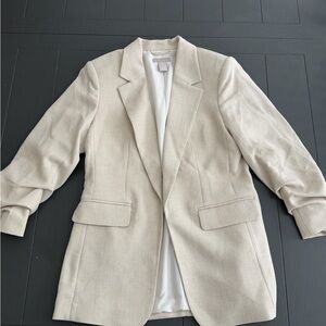 Gathered Sleeve Blazer